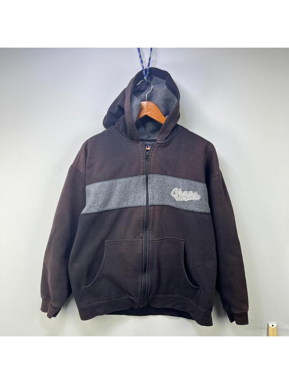 Vintage 90s Chaps Ralph Lauren Sun Faded Zip Up Hoodie Large